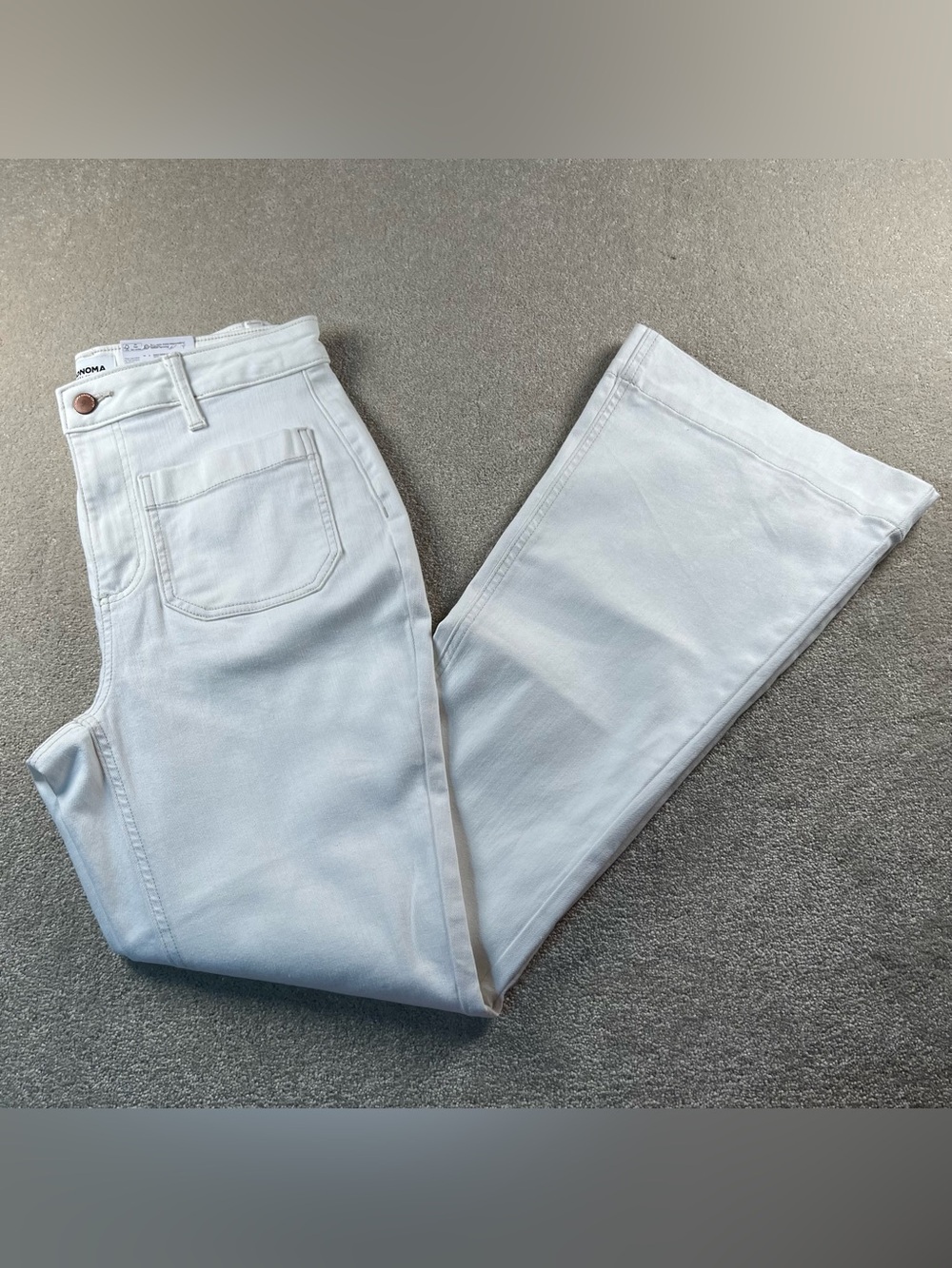 Sonoma Flare Leg Pants NWT White Casual Denim Women's 8